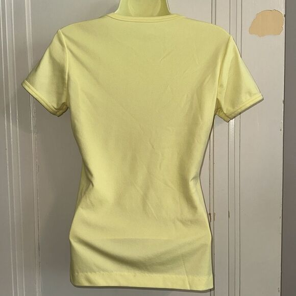 Vintage 70s Lady Arrow yellow thin knit polyester short sleeve top - Picture 6 of 7